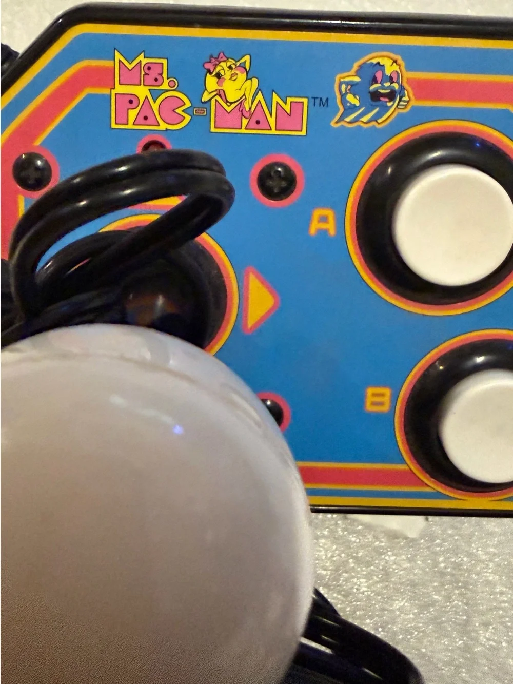 Classic Arcade Ms pac -Mac video classic Joystick Controller - Blue & White